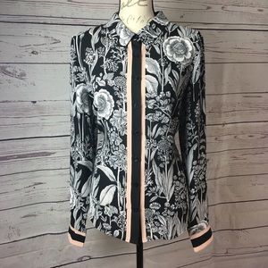 Tommy Hilfiger Blouse Black White print women’s LG
